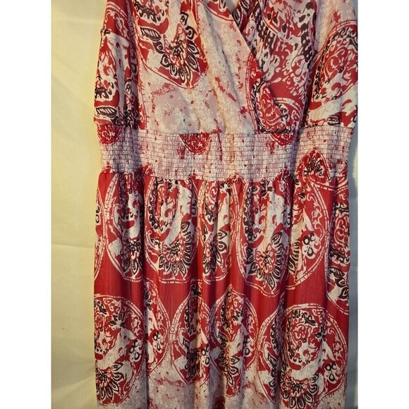 Lane Bryant Beautiful Pink Maxi Dress Vneck Womens Plus Size 20 2X Sleev… - Picture 4 of 4